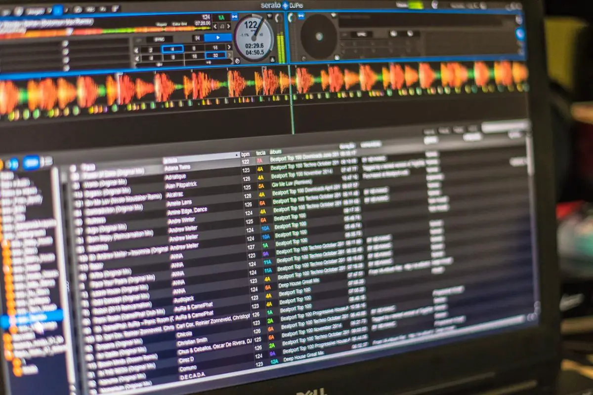 Image of a monitor showing an audio mixes. Source: everson mayer, pexels