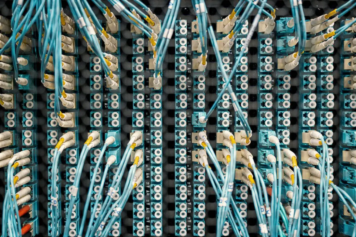 Image of an audio snake cable wire connected to a server. Source: brett sayles, pexels
