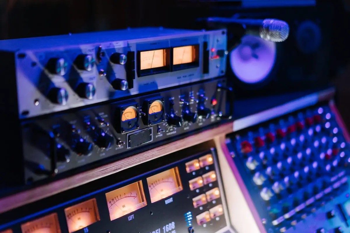 Image of an optical compressor and other audio equipments. Source: cottonbro studio, pexels