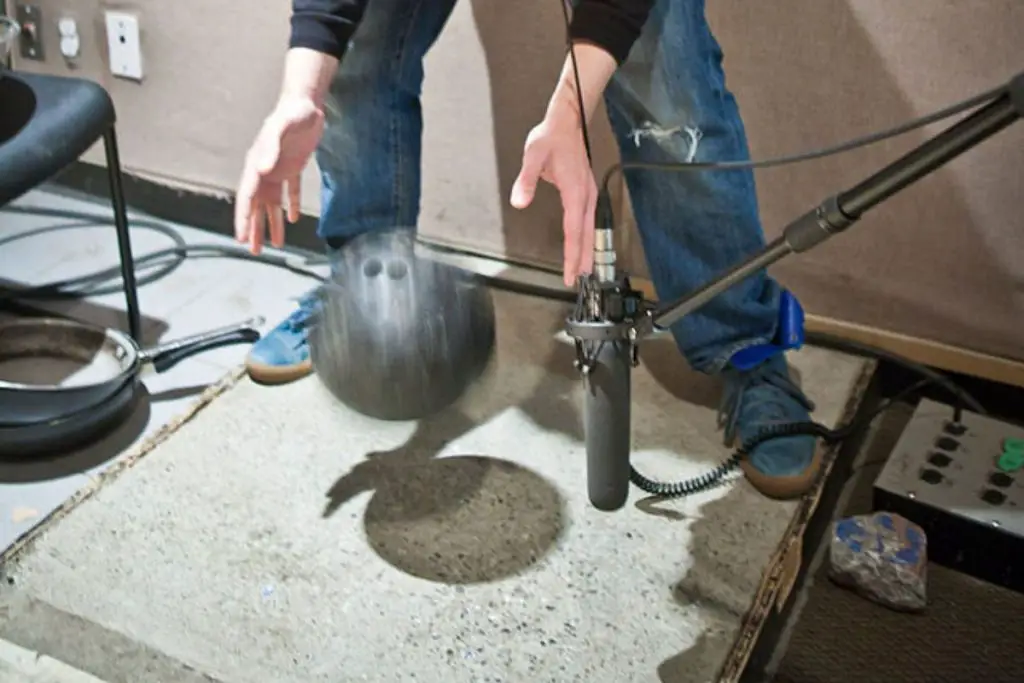 Image of a foley artist recording sound effects. Source: wiki images