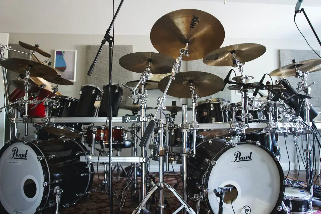 Image of drum set and cymbals.
