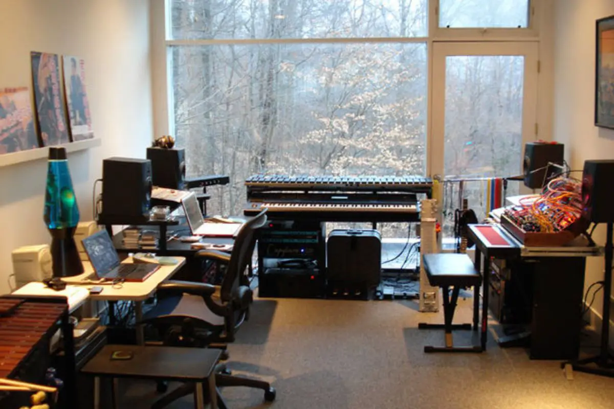 Image of a home recording studio.