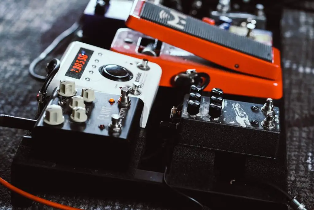 Image of different guitar effects pedal. Source: unsplash