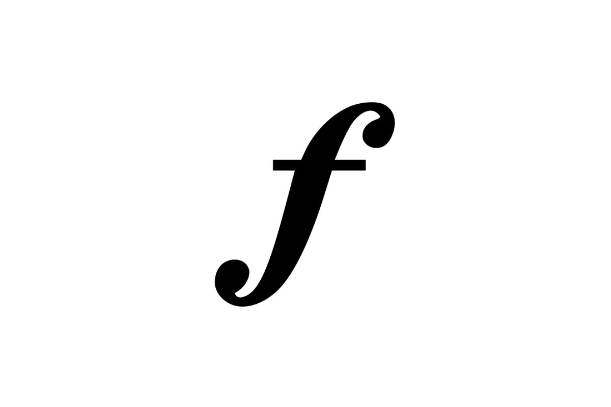 Musical notation of forte in music.