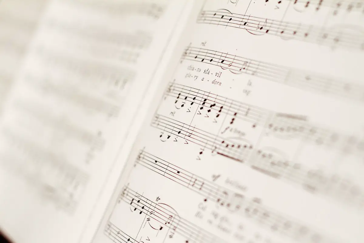 Image of sheet music. Source: pexels