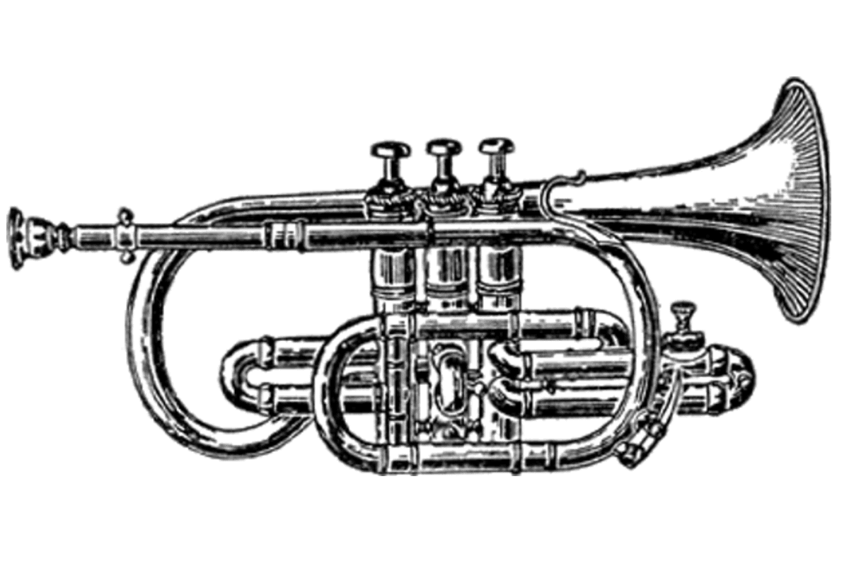 Line diagram of a cornet copy